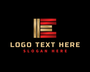 Iron - Steel Bar Fabrication Letter E logo design