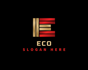 Steel Bar Fabrication Letter E logo design