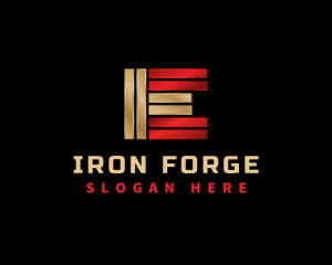 Forge - Steel Bar Fabrication Letter E logo design