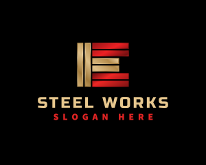 Steel - Steel Bar Fabrication Letter E logo design