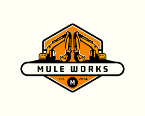 Industrial Backhoe Digger logo design