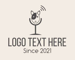 Microphone - Grey Dog Podcast logo design