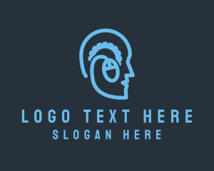 Human - Computer Gear Mind logo design