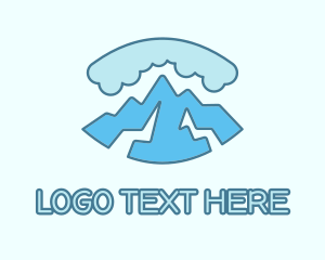 Mountain - Cloudy Mountain Adventure logo design