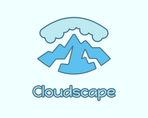 Cloudy Mountain Adventure logo design