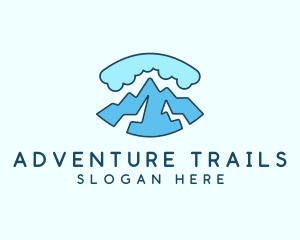 Cloudy Mountain Adventure logo design