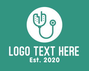 Medical Center - Teal City Stethoscope logo design