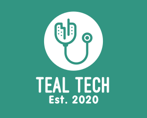 Teal City Stethoscope logo design