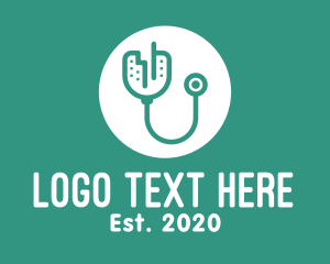 Clinic - Teal City Stethoscope logo design