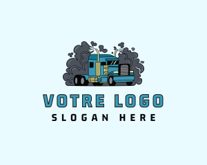 Smoke - Transport Forwarding Truck logo design