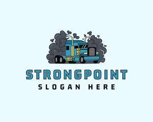 Smoke - Transport Forwarding Truck logo design