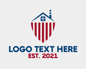 American - Patriotic House Chimney logo design