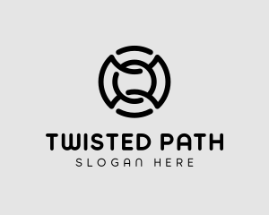 Circle Maze Path logo design