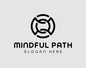 Circle Maze Path logo design