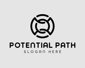 Circle Maze Path logo design