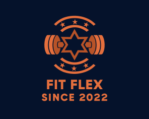Fitness - Star Gym Fitness Dumbbell logo design