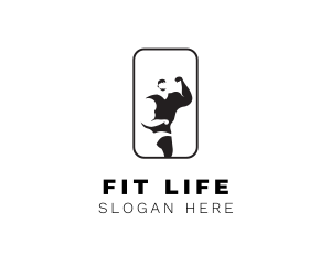 Fitness Muscle Man Body logo design