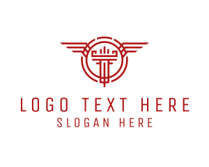 Medieval - Fortress Tower Wings logo design