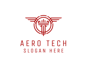 Aero - Fortress Tower Wings logo design