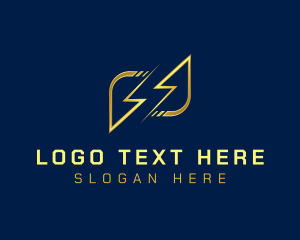 Negative Space - Lightning Bolt Charge logo design
