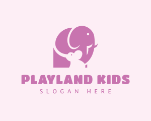 Elephant Family Baby logo design