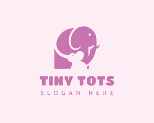 Elephant Family Baby logo design