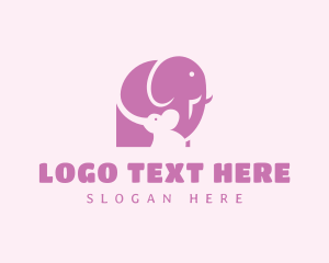 Elementary - Elephant Family Baby logo design