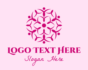 Henna - Pink Flower Spa logo design