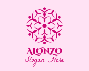 Pink Flower Spa logo design