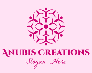 Pink Flower Spa logo design