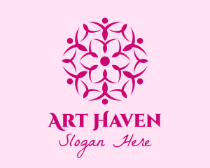 Pink Flower Spa logo design