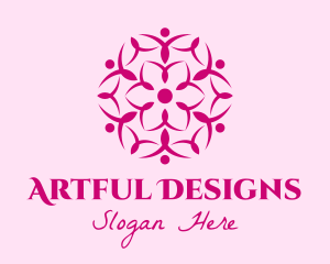 Pink Flower Spa logo design