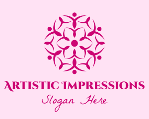 Pink Flower Spa logo design