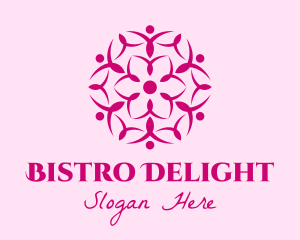 Pink Flower Spa logo design