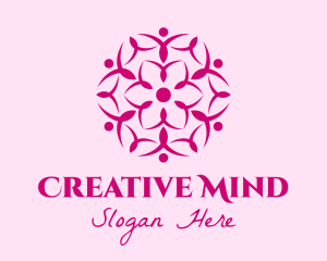 Pink Flower Spa logo design