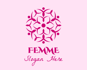 Pink Flower Spa logo design