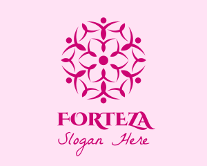 Pink Flower Spa logo design