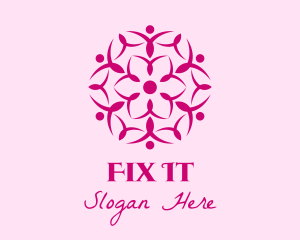 Pink Flower Spa logo design