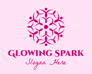 Pink Flower Spa logo design