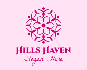 Pink Flower Spa logo design