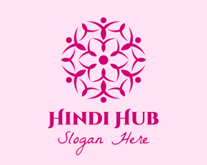 Pink Flower Spa logo design