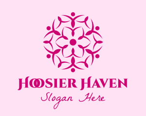 Pink Flower Spa logo design