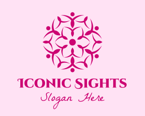 Pink Flower Spa logo design