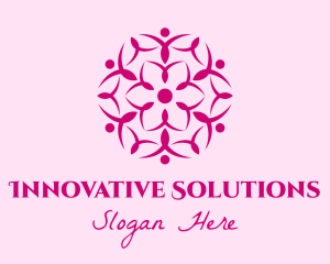 Pink Flower Spa logo design