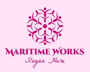 Pink Flower Spa logo design