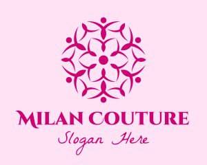 Pink Flower Spa logo design