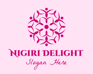 Pink Flower Spa logo design