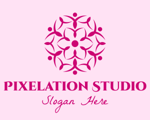 Pink Flower Spa logo design