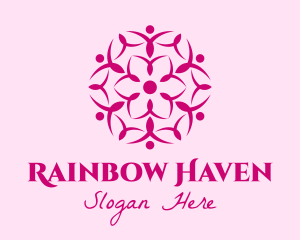 Pink Flower Spa logo design