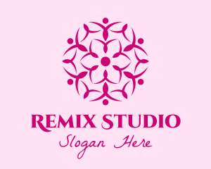 Pink Flower Spa logo design